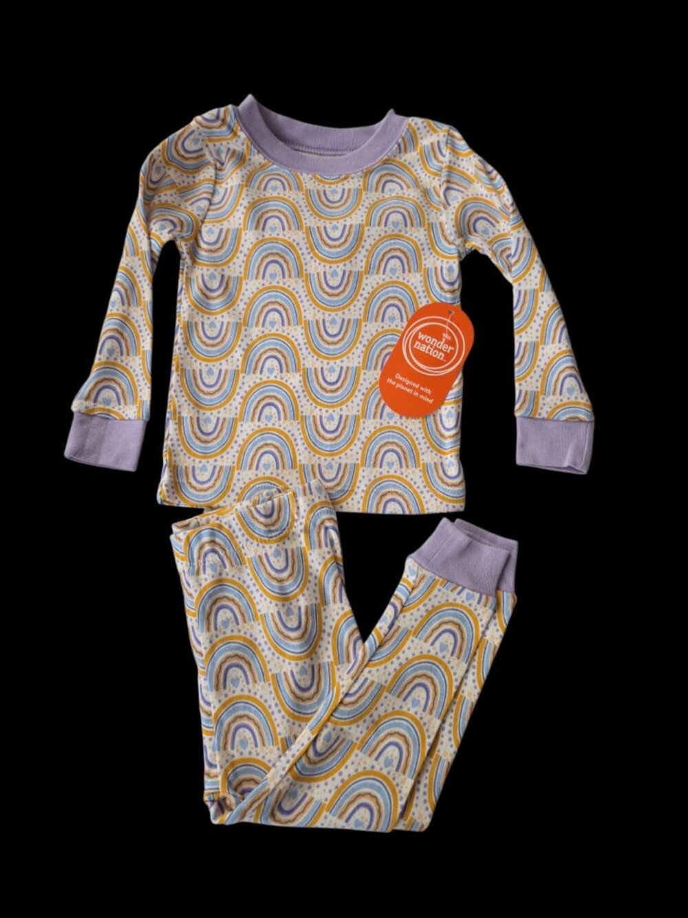 NWT Toddler Girls Rainbow Pajama Set – Long Sleeve Top & Pants – Size 2T